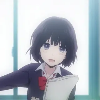 🖇 5e96488f Аниме, Девушка, Школьная форма, Мультфильм, Портрет telegram sticker