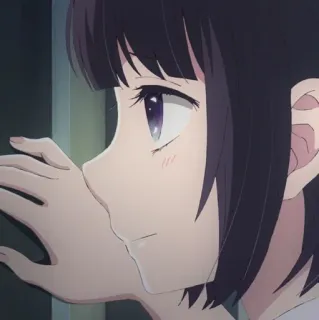 🖇 7174883a Аниме, Девушка, Портрет, Крупный план, Мультфильм telegram sticker