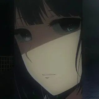 🖇 87277f52 аниме, женщина, темные волосы, лицо telegram sticker