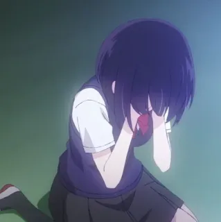 🖇 9b4ae99b аниме, плачет, грустно, девочка, школьная форма, эмоциональный telegram sticker