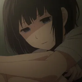 🖇 ba3414d9 аниме, девушка, грустный, персонаж, иллюстрация telegram sticker