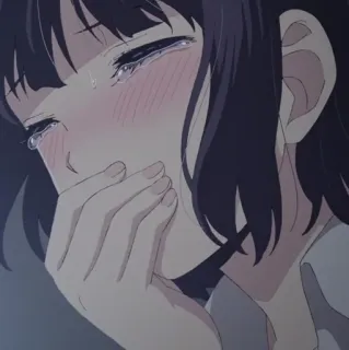 🖇 f3e6c211 Аниме, Плачет, Грустно, Девушка, Слёзы telegram sticker