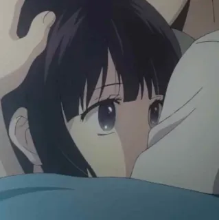 ✨ 0a054585 애니, 여자, 슬픈, 감성적인, 흑발 telegram sticker