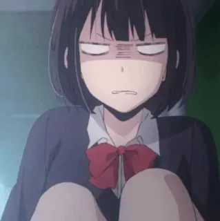 ✨ 79757a16 애니메이션, 여자, 교복, 화난, 짜증난, 만화 telegram sticker