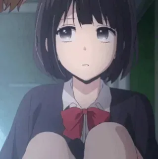 ✨ e8d39a4a 애니메이션, 여자, 교복, 리본 telegram sticker