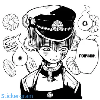 ☺ 6ac5614e ПОНЧИКИ. anime, manga, russian, donuts whatsapp sticker