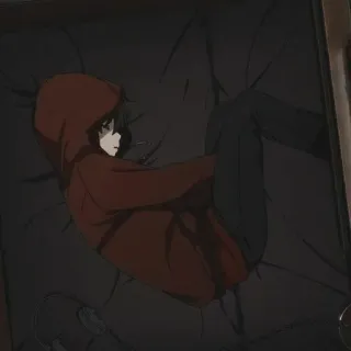 🖇 51dc61b2 аниме, персонаж, толстовка, лежащий telegram sticker