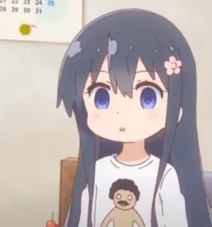 ☁️ 3e104c03 Anime, Fille, Mignon, Personnage, Fleur, Épingle à cheveux whatsapp sticker