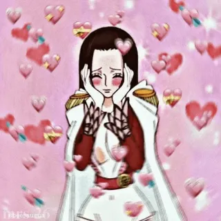 🖤 5f97b59d Boa Hancock One Piece อนิเมะ, วันพีซ, โบอา แฮนค็อก, หัวใจ, ความรัก, เขิน telegram sticker
