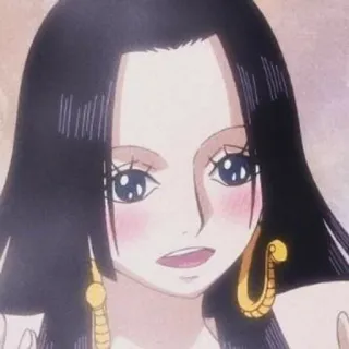 🥂 e5020f09 Boa Hancock One Piece Anime, Femme, Personnage, Boucles d'oreilles, Cheveux longs telegram sticker