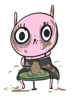 😱 1ee7a3da 陶芸, ウサギ, 動物, 工芸, 粘土, アート telegram sticker