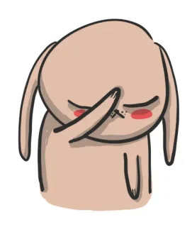 🤦 3135f370 ウサギ, 漫画, フェイスパーム, 悲しい, 後悔, 恥ずかしい, 失望 telegram sticker