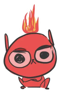 🤬 55ad30cd 漫画, 火, 赤, 怒り, キャラクター telegram sticker