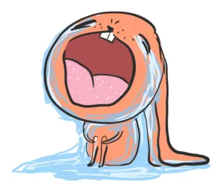 😭 85def205 ウサギ, 泣く, 悲しい, 涙, 感情, ウサギ telegram sticker