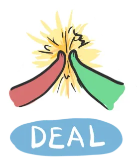🙌 a6be5087 DEAL 取引, 合意, ビジネス, ハイタッチ, 握手, 成功 telegram sticker