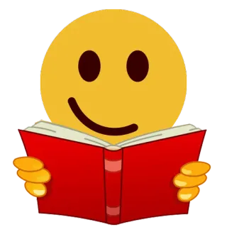 📔 66211ef4 이모지, 독서, 책, 학습, 행복, 얼굴 telegram sticker