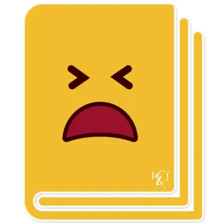 📔 8488b5b2 이모지, 책, 노란색, 슬픈, 화난, 속상한 telegram sticker