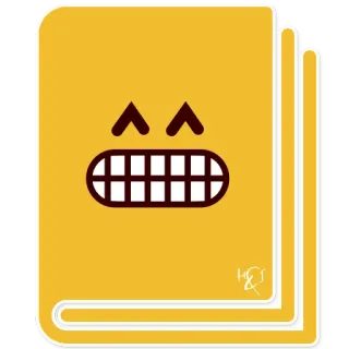 📔 9819dd82 책, 노란색, 얼굴, 만화, 이모티콘, 일러스트 telegram sticker