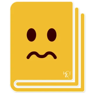 📔 a0d48ccd 책, 이모지, 슬픈, 노란색, 얼굴 telegram sticker
