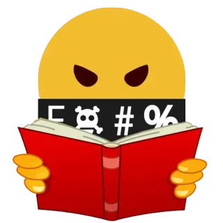 📔 bc23b8e8 F@#% 이모지, 욕설, 검열됨, 불경함, 책, 독서 telegram sticker