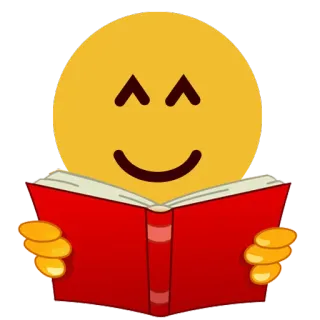 📔 d69dcf2b 이모지, 독서, 책, 행복, 미소, 교육 telegram sticker