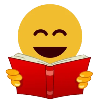 📔 fcb638b2 이모티콘, 독서, 책, 행복, 얼굴 telegram sticker