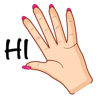 👋 98f27c0a HI tay, chào, móng tay, xin chào, vẫy tay telegram sticker