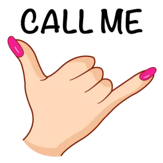 🤙 b01f9064 CALL ME gọi cho tôi, cử chỉ tay, yêu cầu, móng tay hồng, hang loose telegram sticker