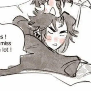 ☁️ 0a30d9fb I miss you so much ! персонаж, аниме, мультфильм, скучаю, сон telegram sticker