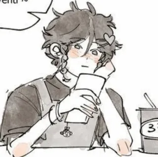 ☁️ 5b8ee5f1 Denu Аниме, Манга, Мультфильм, Иллюстрация, Каваий, Милый, Цифровое искусство telegram sticker