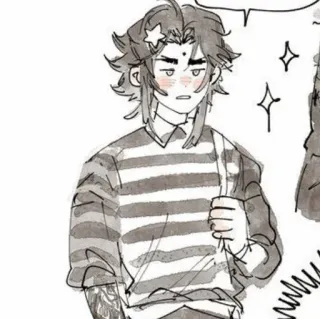 ☁️ 8a3173cd персонаж, человек, полосатая рубашка, произведение искусства telegram sticker