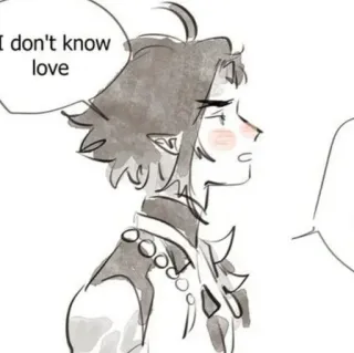 ☁️ af8b42f4 I don't know love аниме, мультфильм, любовь, заявление, выражение telegram sticker