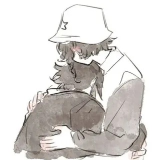 ☁️ c0c937fa Объятие, Любовь, Привязанность, Пара, Объятие telegram sticker