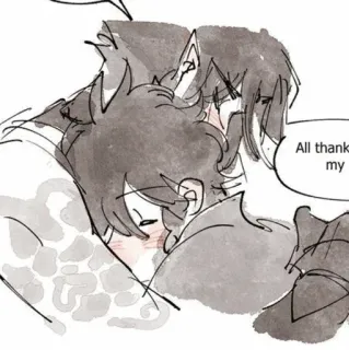 ☁️ c61b2760 All thanks my объятия, друзья, искусство, мультфильм telegram sticker