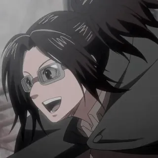 🌻 32146a7a Hange Zoe Attack on Titan Anime, L'Attacco dei Giganti, Hange Zoe, Scienziato/a, Sorridendo telegram sticker