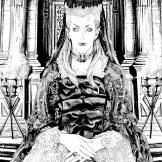 😈 18bb0820 женщина, портрет, готика, платье, искусство whatsapp sticker