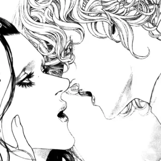 ❤️ 6afb992b поцелуй, романтика, любовь, рисунок, эскиз, пара whatsapp sticker