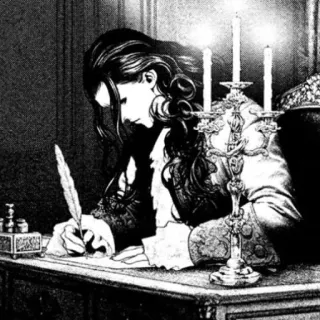 ✍️ 71f5410c письмо, мужчина, свеча, ручка, чернила, письменный стол whatsapp sticker