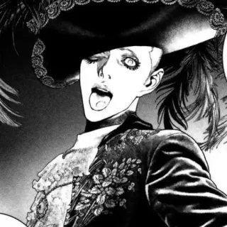 😜 a1220764 Манга, Персонаж, Шляпа, Исторический, Двор, Язык whatsapp sticker