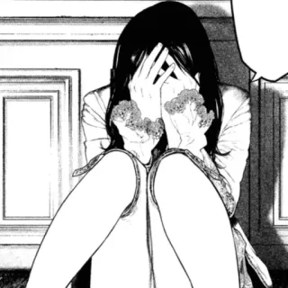 😔 dbb25a98 Манга, Аниме, Грустно, Плачущий, Девочка, Женщина whatsapp sticker