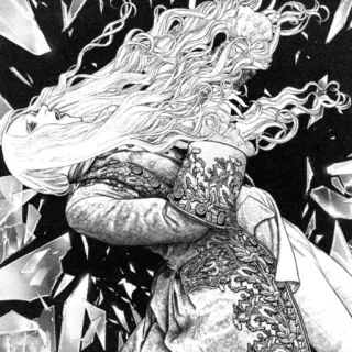 💔 ed2c7db4 иллюстрация, искусство, манга, рисунок, волосы, женщина whatsapp sticker