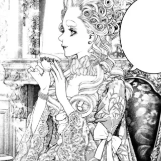 😌 f655042f Marie Antoinette исторический, манга, портрет, аристократ, чай whatsapp sticker
