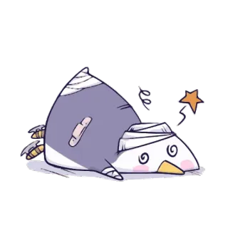 🐧 392d92c4 пингвин, раненый, бинт, мультик, птица, ой, больно telegram sticker