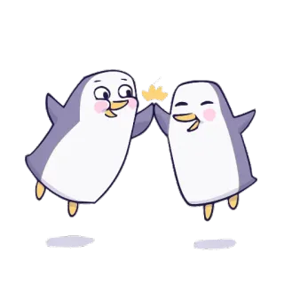 🐧 a42c8b92 пингвины, дай пять, милый, мультфильм, животные, дружба, праздник telegram sticker