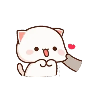 ☺️ 0dda2e21 cat, knife, heart, love, cartoon telegram sticker