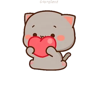 ❤️ b858a56c cat, heart, love, cute, peach, mochi telegram sticker