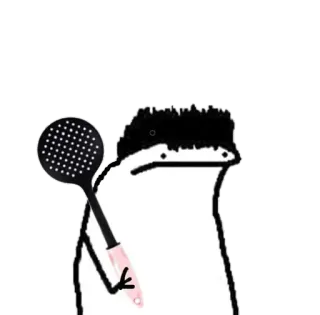 🥄 9ec30c81 florkofcows, meme, schiumarola, cucina, divertente, cartone animato whatsapp sticker