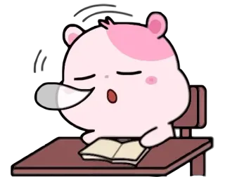 😪 343e2304 sleeping, animal, cute, cartoon, character, reading telegram sticker
