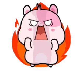 😡 3bbe2c17 hamster, angry, cartoon, cute, fire, emotion, animal telegram sticker