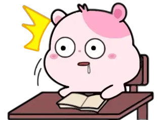 😳 a6f67c4e cartoon, bear, shocked, studying, desk telegram sticker